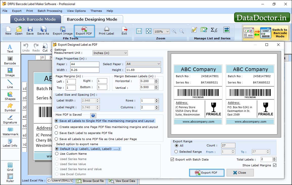 Barcode Label Maker - Professional