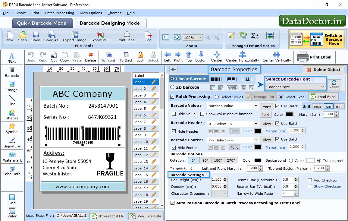 Barcode Label Maker - Professional