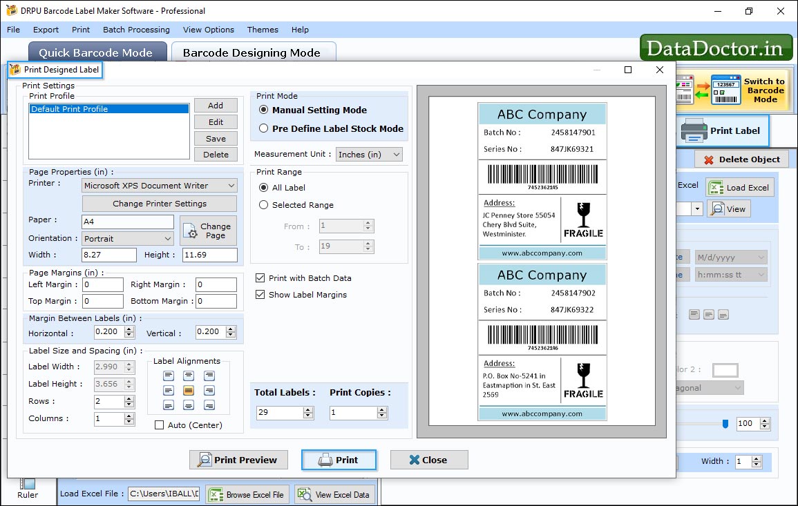 Barcode Label Maker - Professional