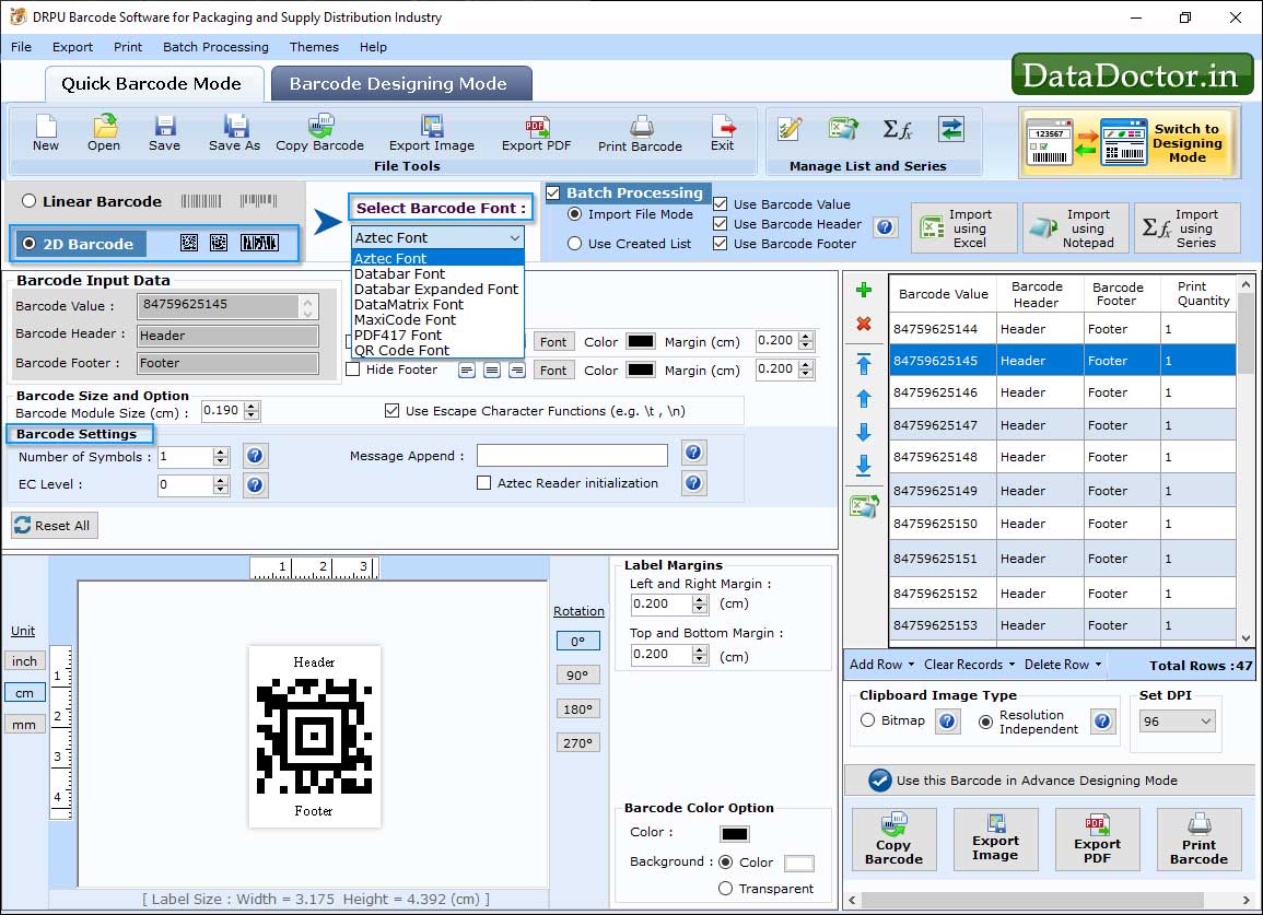 Barcode Label Maker for Packaging Supply