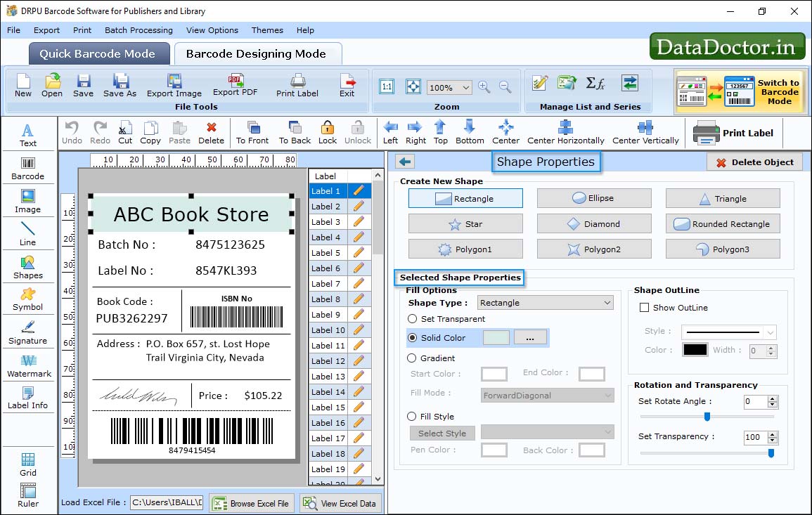 Barcode Label Maker for Publisher