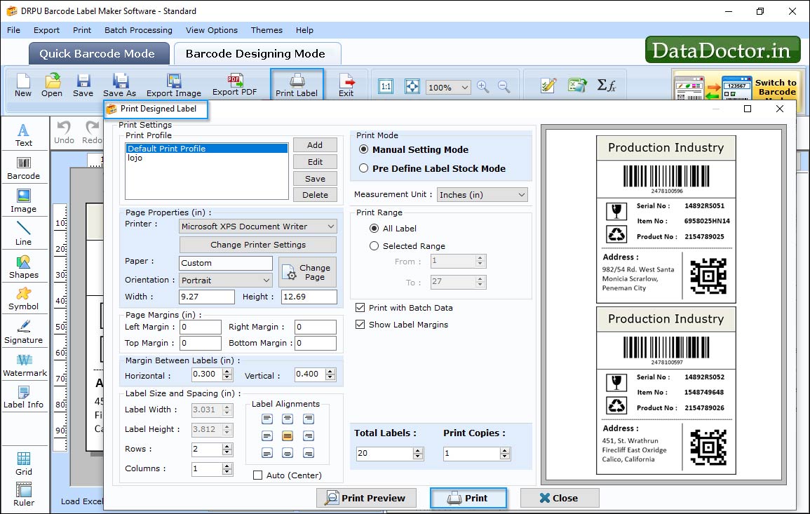 Barcode Label Maker - Standard