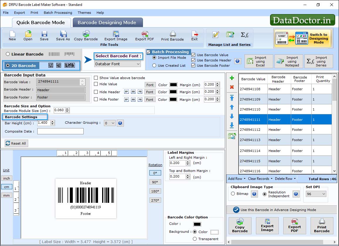 Barcode Label Maker - Standard