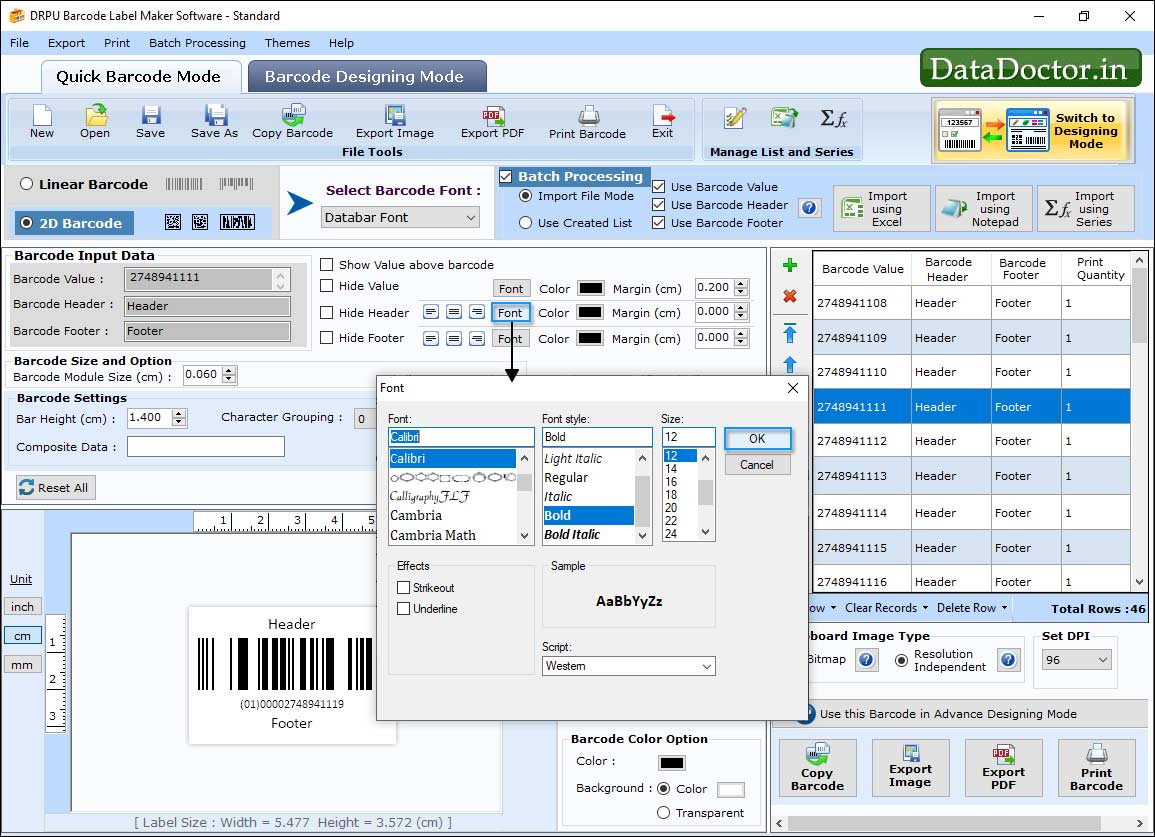 Barcode Label Maker - Standard