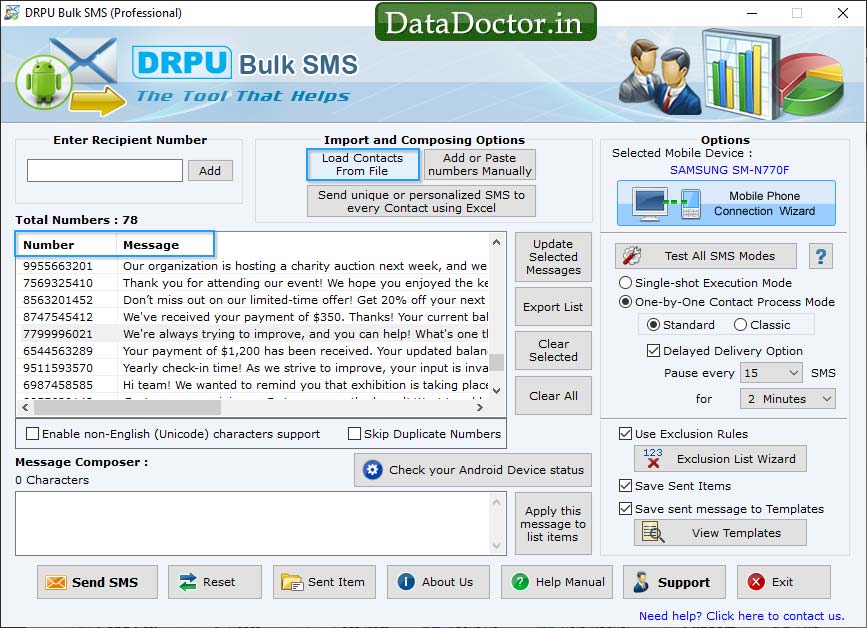 Bulk SMS Software - Professional