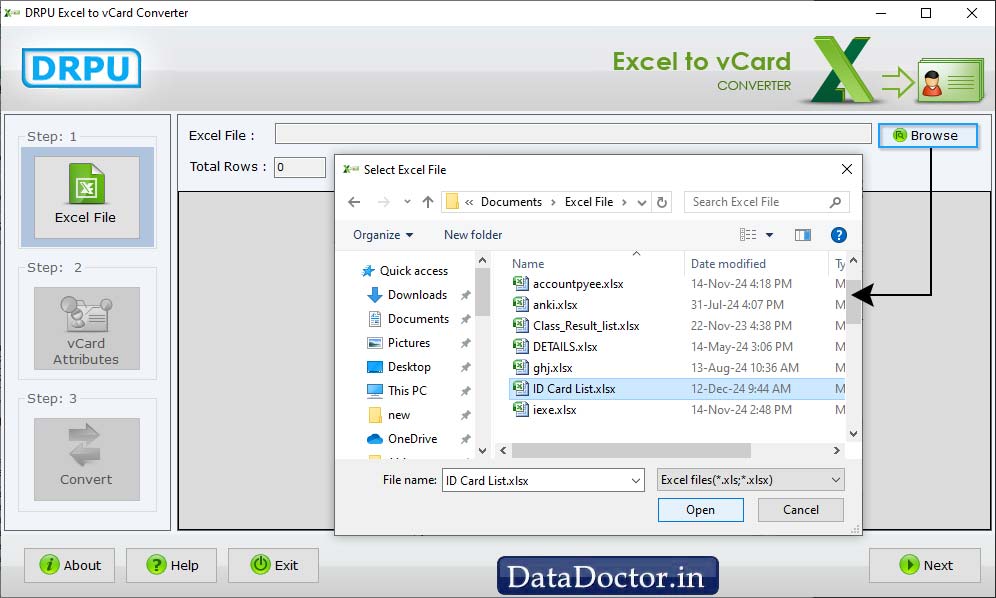 Excel to vCard Converter