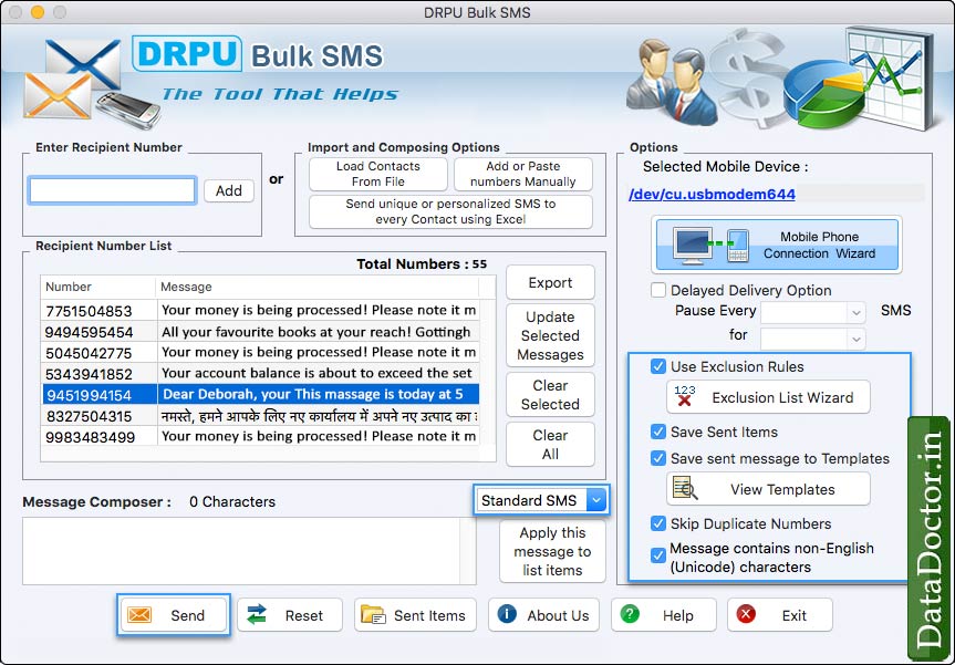 SMS Sending process