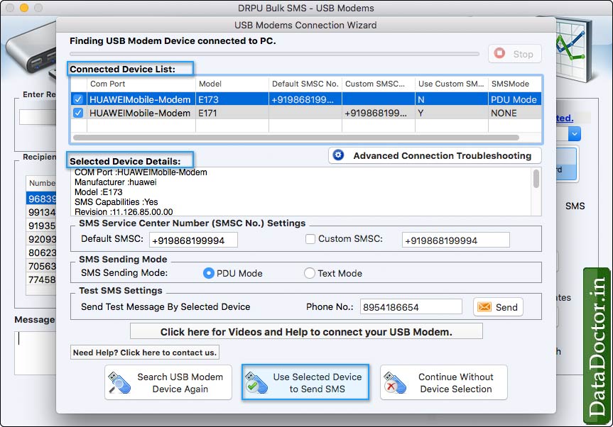 Mac Bulk SMS Software - Multi USB Modem