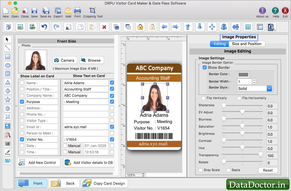 Mac Gate Pass ID Cards Maker Software