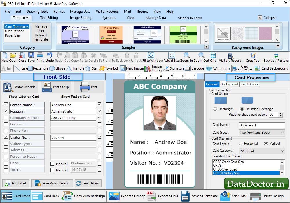 Visitors ID Gate Pass Software