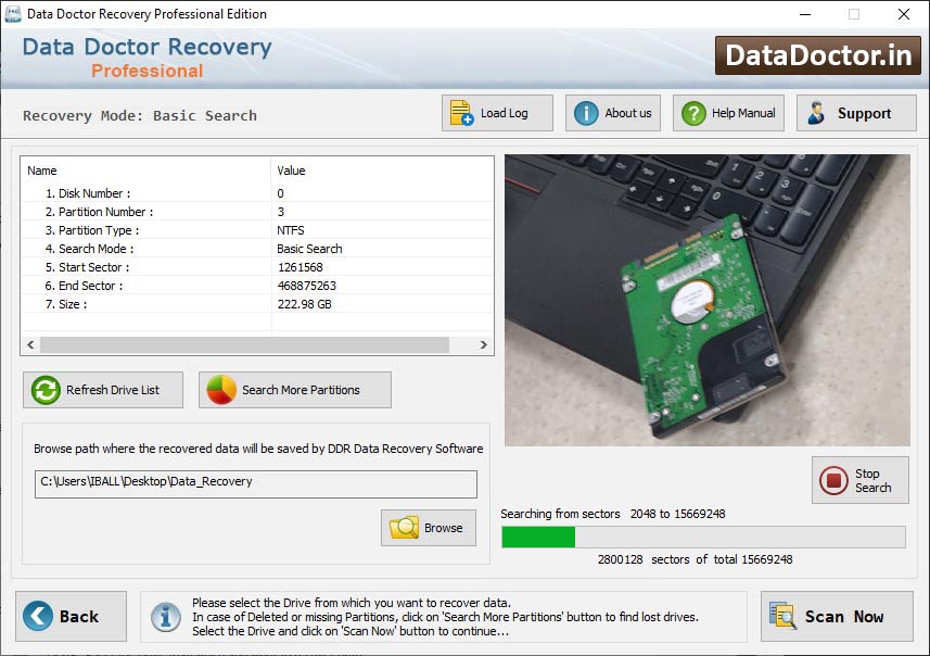 Screenshot of Recovery Data 8.0.8.7